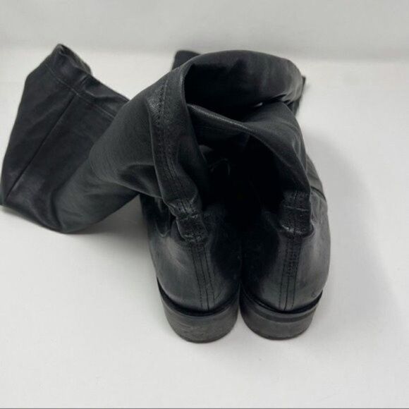 Parallele Paris France womans thigh high flat boots black leather UK 2 Us4 BoxE - Picture 5 of 8